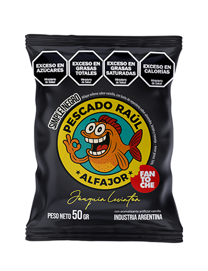 Alfajor Pescado Raul Negro producido por Fantoche